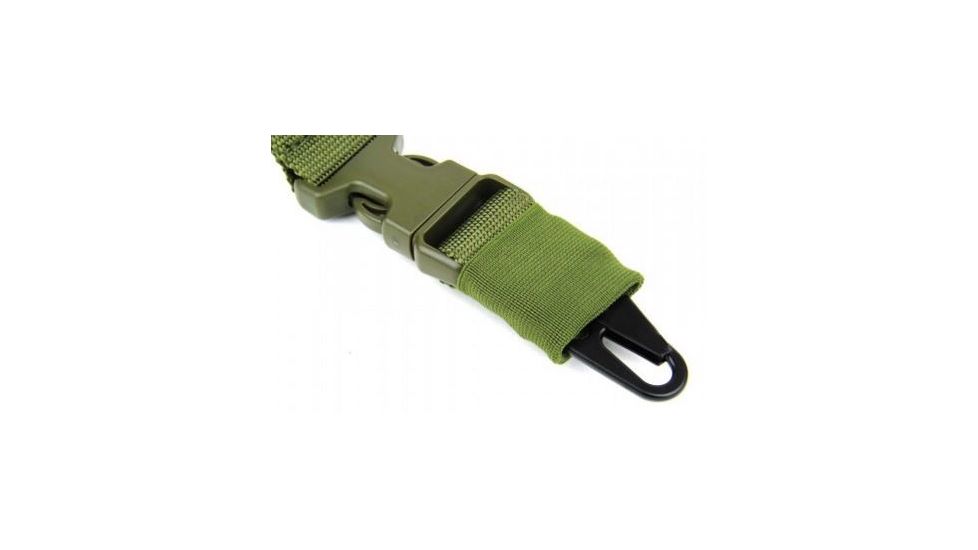 Tacfire One Point Bungee Rifle Sling/Hk Steel Hook, Heavy Duty, Green SL002OD