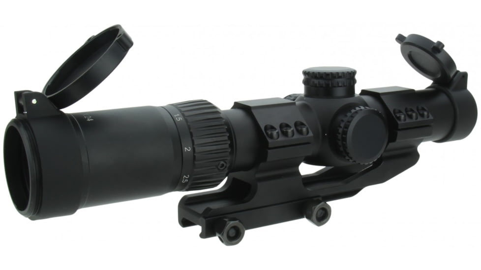 TacFire SC1424-G2-D SC1424-G2 Black 1-4x 24mm Illuminated Red Dot Reticle