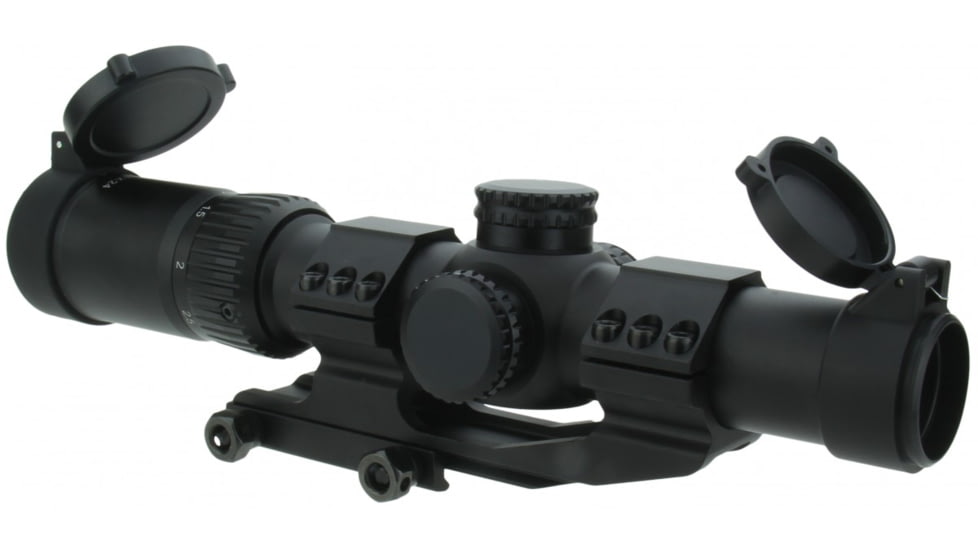 TacFire SC1424-G2-D SC1424-G2 Black 1-4x 24mm Illuminated Red Dot Reticle