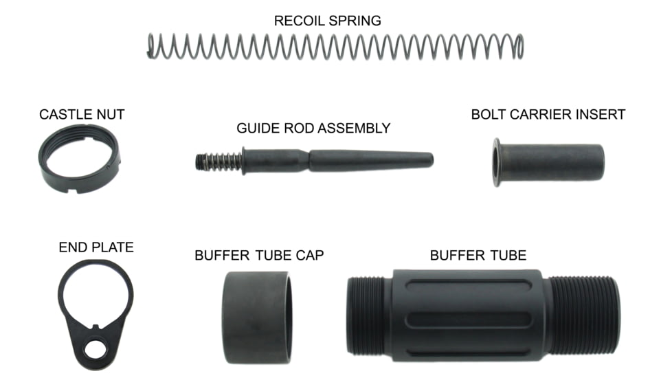 TacFire Short Pistol Buffer Tube Kit w/ QD Endplate, 3.5 in, Black, Small, MAR139-C