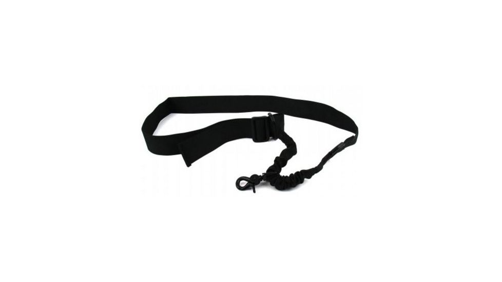 Tacfire Single Point Double Bungee Rifle Sling/Snap-On Steel Clip, Black SL001B