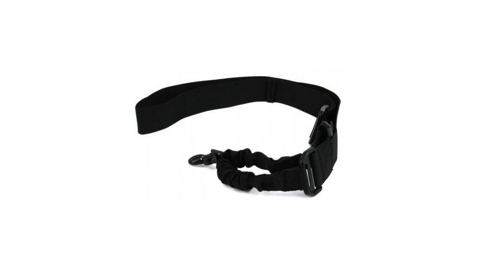 Tacfire Single Point Double Bungee Rifle Sling/Snap-On Steel Clip, Black SL001B