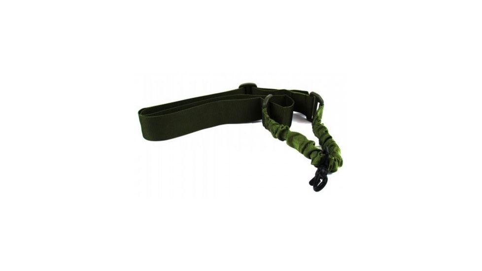 Tacfire Single Point Double Bungee Rifle Sling/Snap-On Steel Clip, Green SL001OD