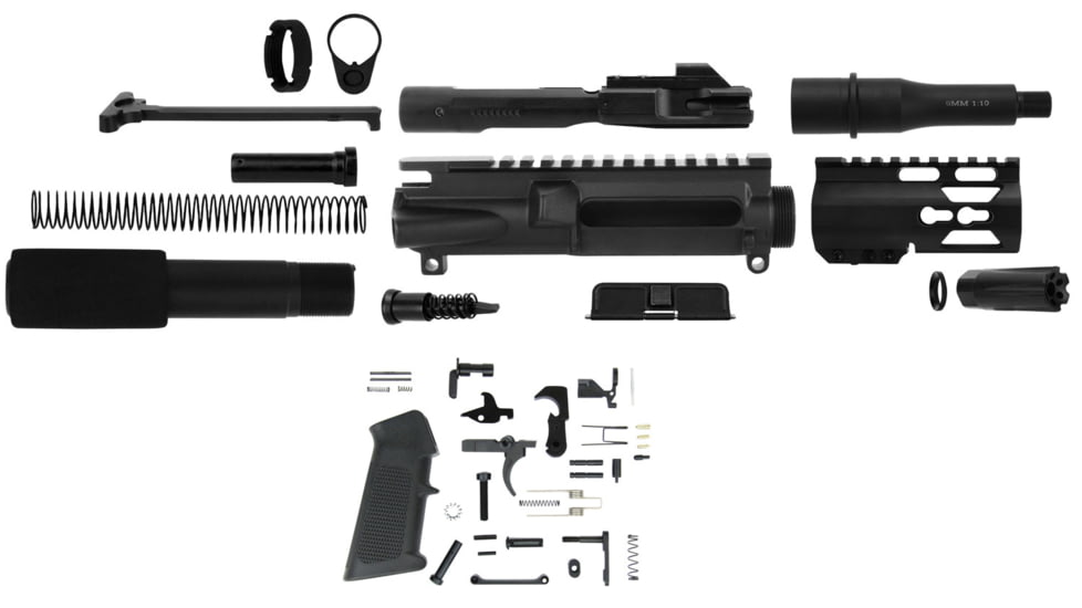 TacFire SSPK9MMLPK4K AR Build Kit 9mm Luger Pistol Black