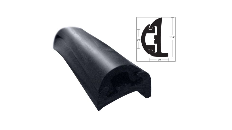 TACO Marine Semi-Rigid Rub Rail Kit - Black w/Black Insert - 50' 40421
