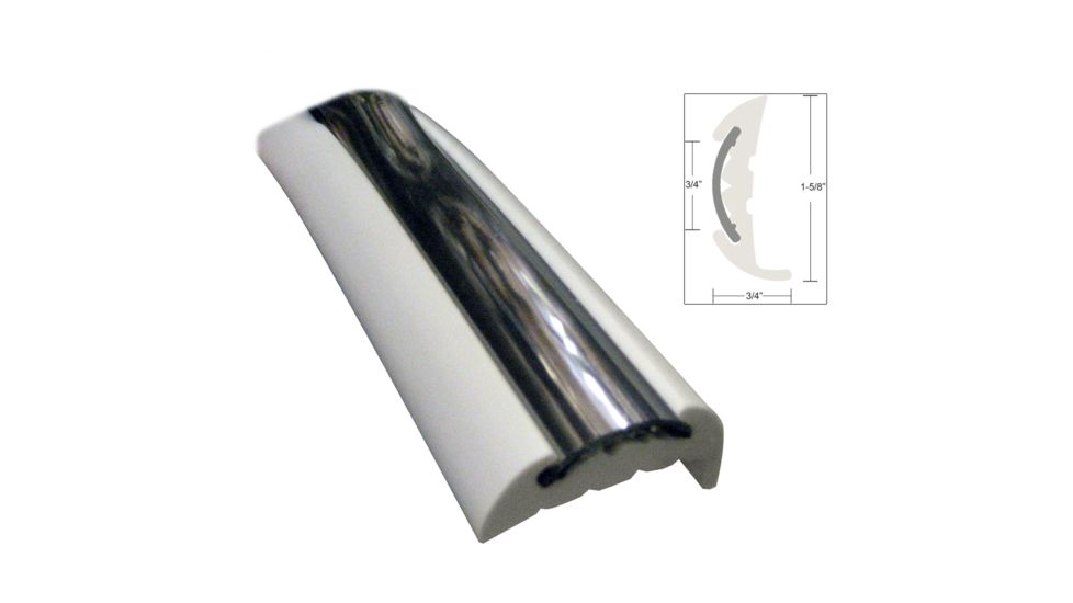 TACO Marine Semi-Rigid Rub Rail Kit - White w/Flex Chrome Insert - 70' 40422