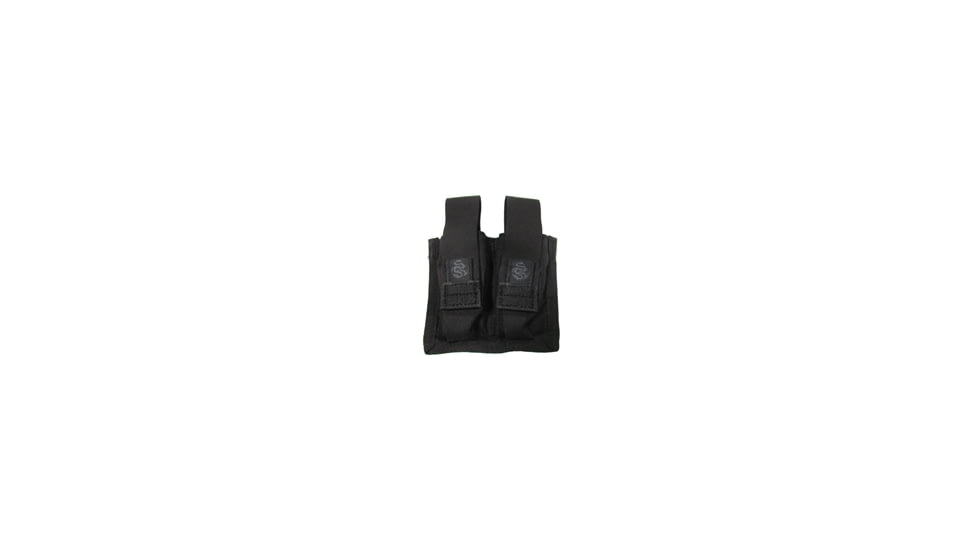 Tacprogear Double Pistol Mag Pouch w/ Griptite, Black, Black P-DPGT1-BK