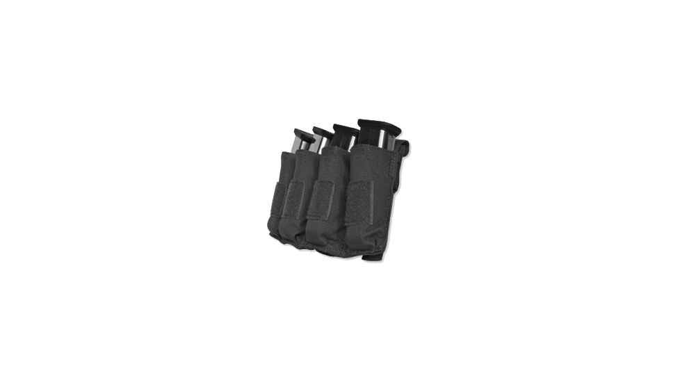 Tacprogear Quad Pistol Mag Pouch w/ Griptite, Black, Black P-QPGT1-BK