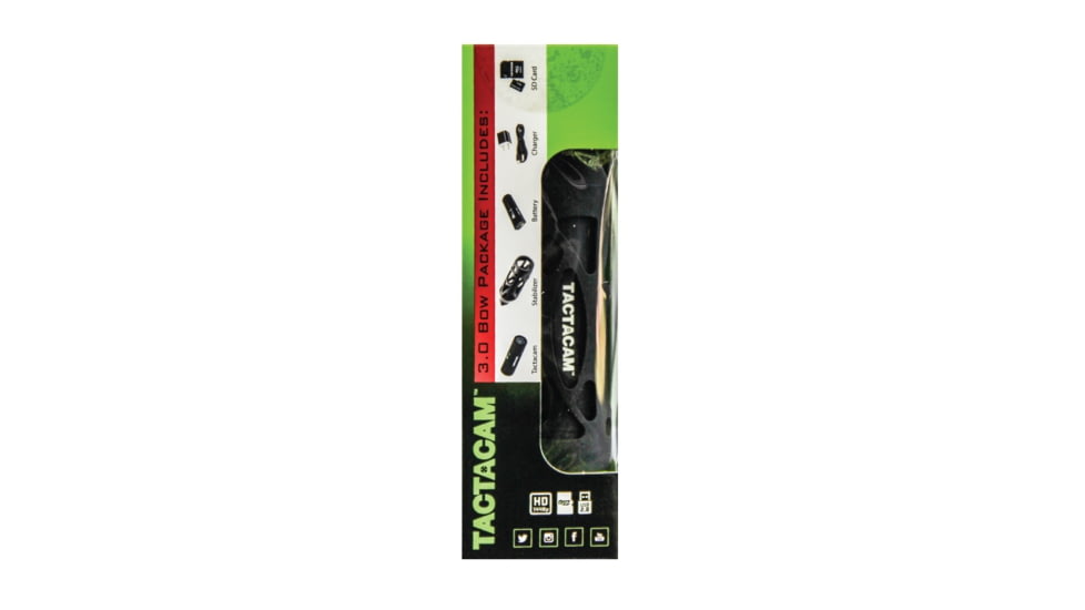 Tactacam 3.0 Bow Hunting Action Camera w/ Flat Black Stabilizer, Black TA-3-BOW