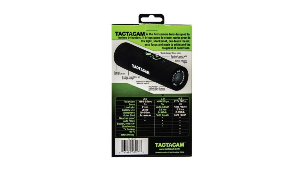 Tactacam 3.0 Firearm Action Camera w/ Custom Gun Mount, Black TA-3-GUN