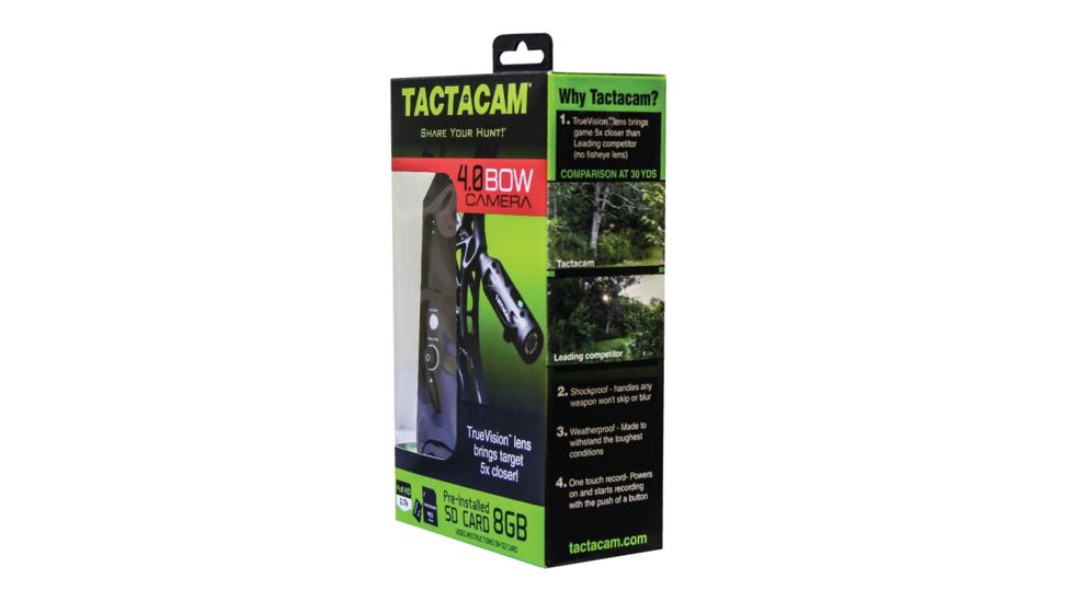 Tactacam 4.0 Bow Hunting Action Camera w/ Flat Black Stabilizer, Black TA-4-BOW