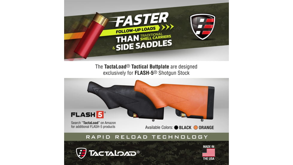 TactaLoad TLFL5-M5012 Flash-5 Gunstock Black Synthetic Fixed With Storage Compar