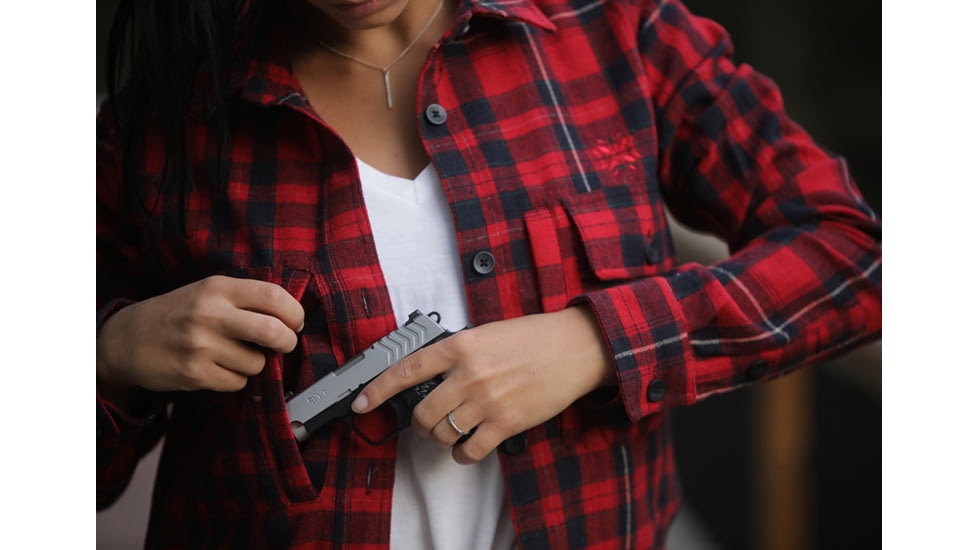 Tactica Proud To Protect Plaid Flannel Shirt, Red, ExtraLarge, TT-SHR-AW18M406013-RD-XL