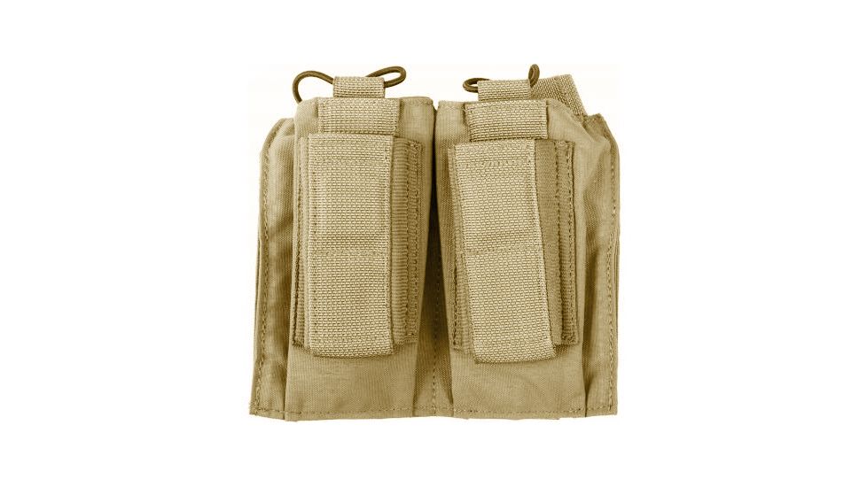 Tactical Assault Gear MOLLE Shingle/Pistol Enhanced 2 Mag Pouch Coyote Tan 812209