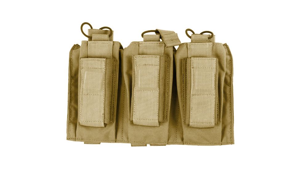 Tactical Assault Gear MOLLE Shingle/Pistol Enhanced 3 Magazine Pouch, Coyote Tan 812214