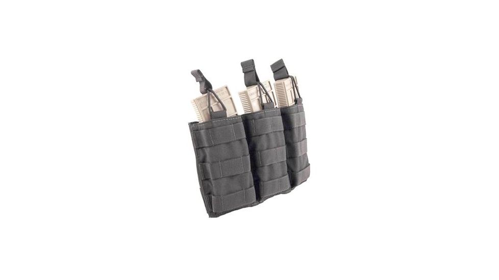 Tactical Assault Gear MOLLE Triple Shingle Pouch w/Bungee, Black 812164