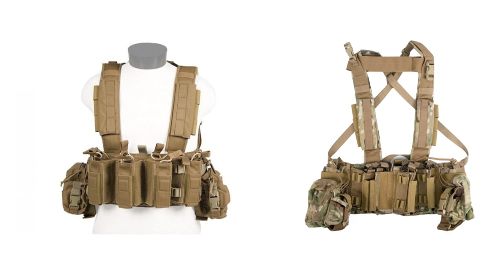 Tactical Assault Gear Tactical Vest - TAG Intrepid Chest Rig, Coyote Tan, MultiCam