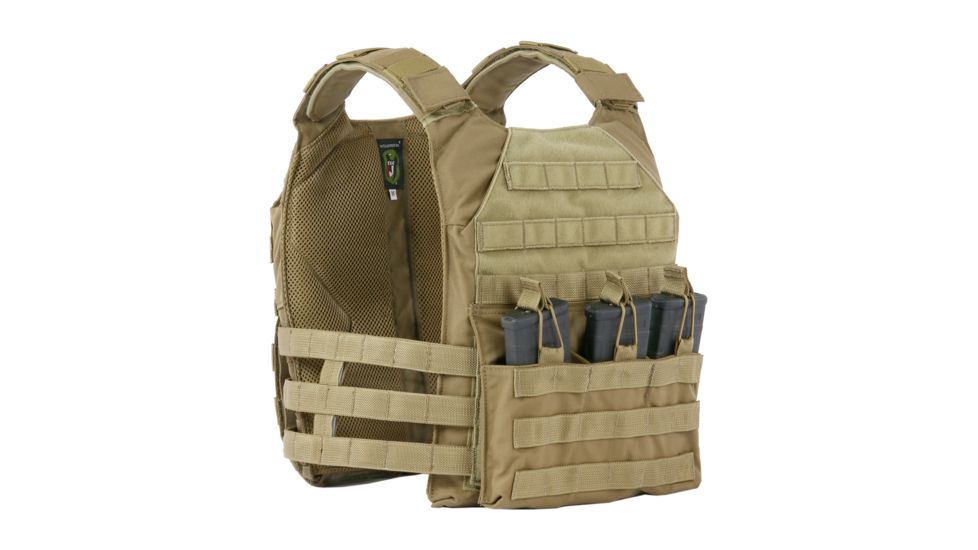 Vanguard Plate Carrier Set w/ Skeletal Cummerbund, Coyote Tan, XL