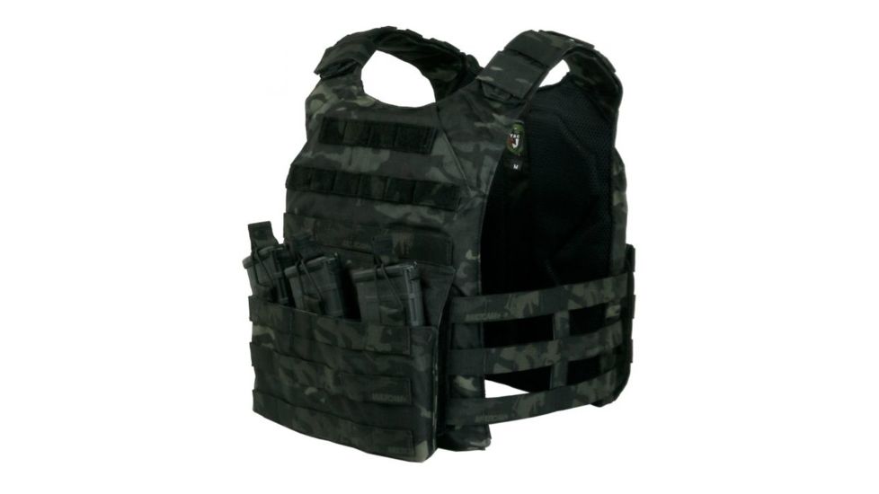 Tactical Assault Gear Vanguard Skeletal Plate Carrier Set w/Cummerbund, Medium, Mc Black 835903