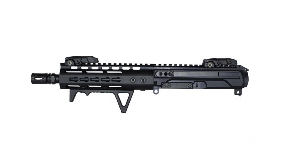Tactical Edge RD-9 9mm Billet Side-Charging Complete 8.3 in Upper Receiver, 7 in Keymod Rail, Modular BCG, Flip Up Sights, Black 856358007976