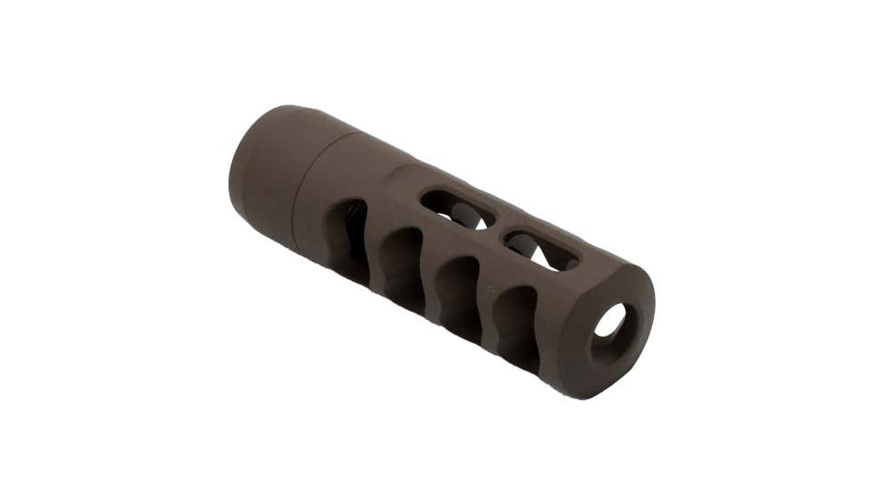 Tactical Precision Manufacturing Titanium Self Timing Side Ported .30 Caliber 5/8x24 Muzzle Brake, Patriot Brown, MBR-30-SPST-PBR-5824