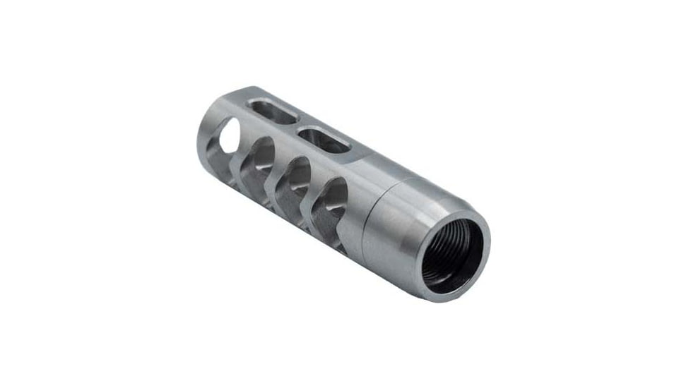 Tactical Precision Manufacturing Titanium Self Timing Side Ported .30 Caliber 5/8x24 Muzzle Brake, Polished Titanium, MBR-30-SPST-TI-5824