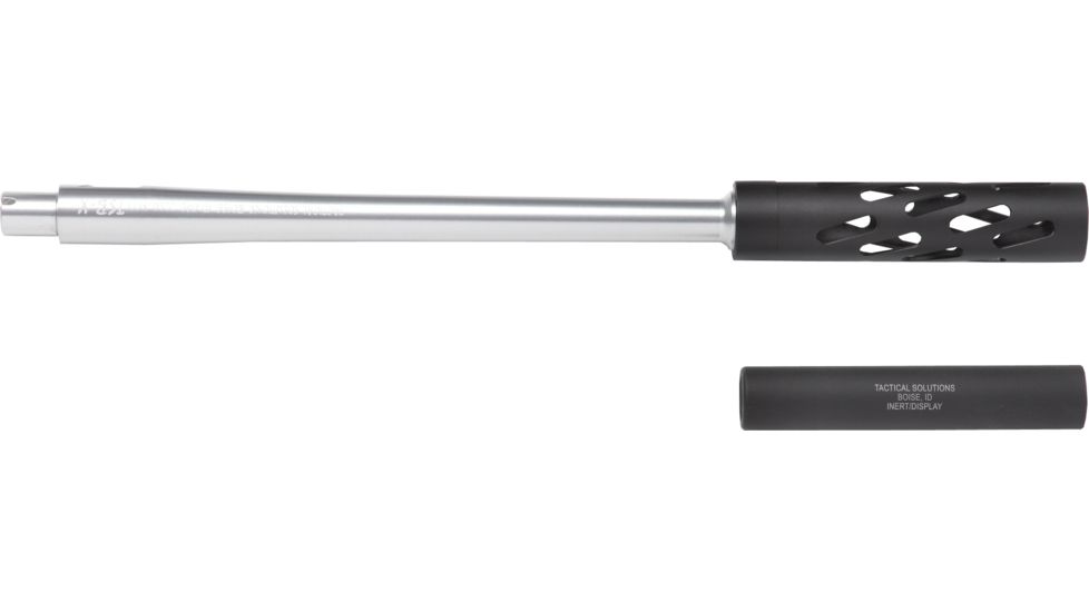 Tactical Solutions 77/22 SBX Barrel Upgrade for the Ruger 77/22, Silver w/ Matte Black Shroud SBX 77-11