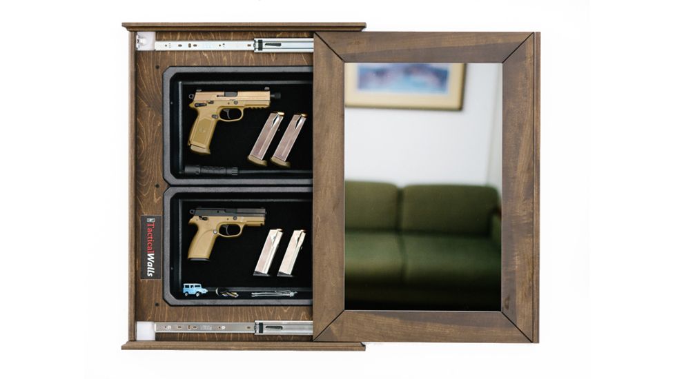 Tactical Walls 1420M Concealment Short Mirror, Dutch Walnut with Mirror BM20RFDWBKMR