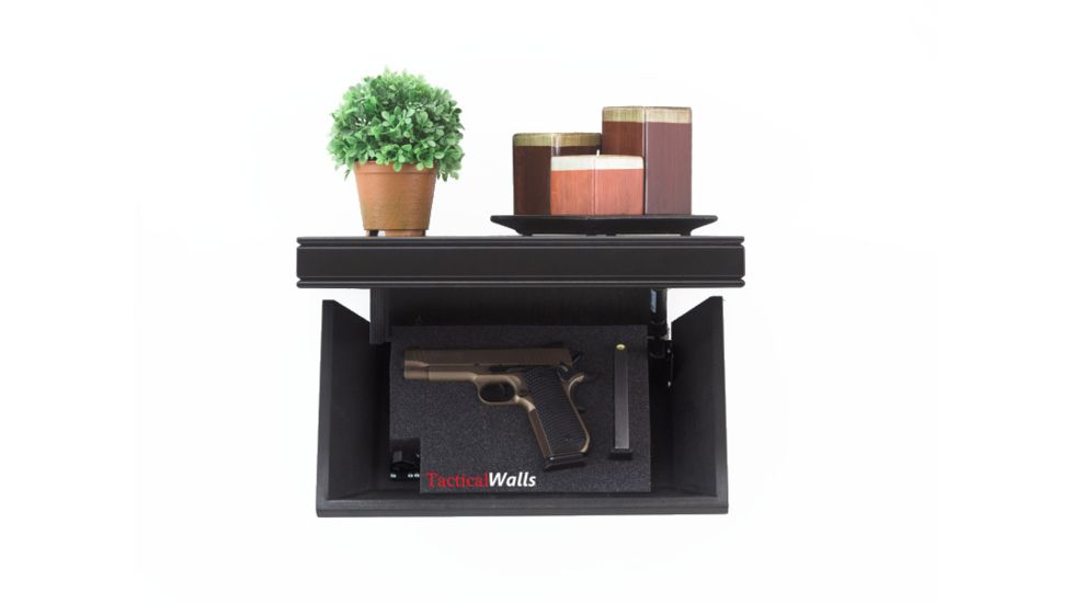 Tactical Walls 812 Pistol Length Shelf, Black with Rope Trim, 812 0812MLBKR