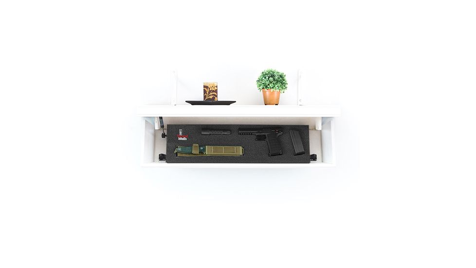 Tactical Walls 825 Pistol Length Shelf, White with Rope Trim, 825, 0825MLWTR