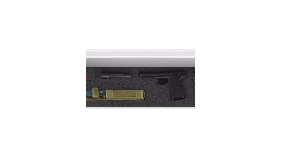 Tactical Walls 825 Pistol Length Shelf, White with Rope Trim, 825, 0825RFWTR