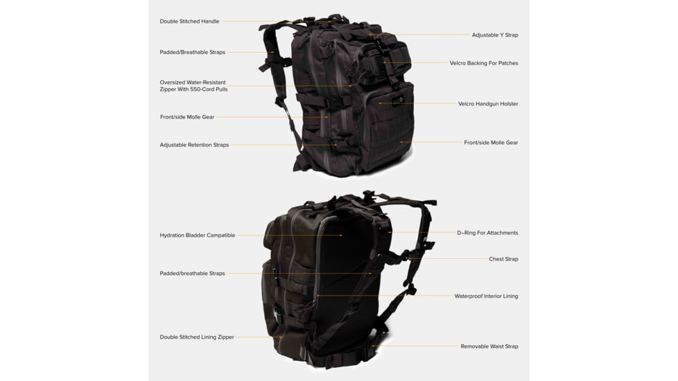 Tacticon Armament 24 BattlePack Tactical Backpacks, Black, 24BPBK10