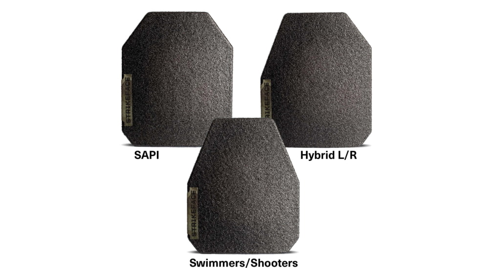 Tacticon Armament AR600 Level 3 Body Armor Plates, 8x10 in, SAPI Cut, Black, STL600-8x10-SAPI