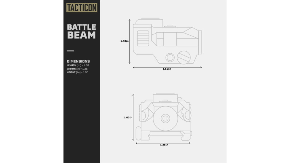 Tacticon Armament BattleBeam Laser Sight, Green, BBV1G