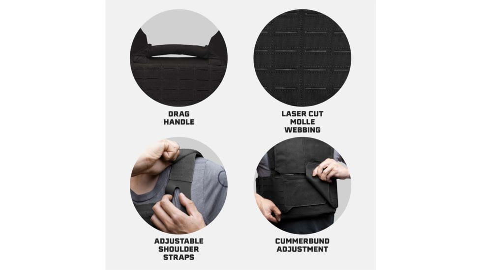 Tacticon Armament BattleVest Lite Plate Carrier, Black, BV-LT-BK