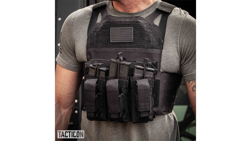 Tacticon Armament BattleVest Lite Plate Carrier, Black, BV-LT-BK