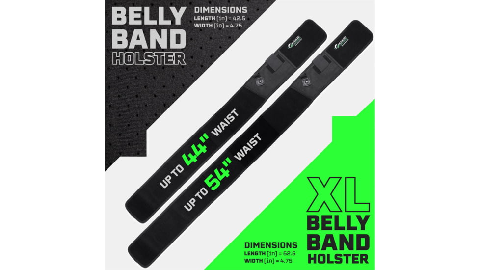 Tacticon Armament Belly Band Holster, Regular, Right Handed, Black, BB10R