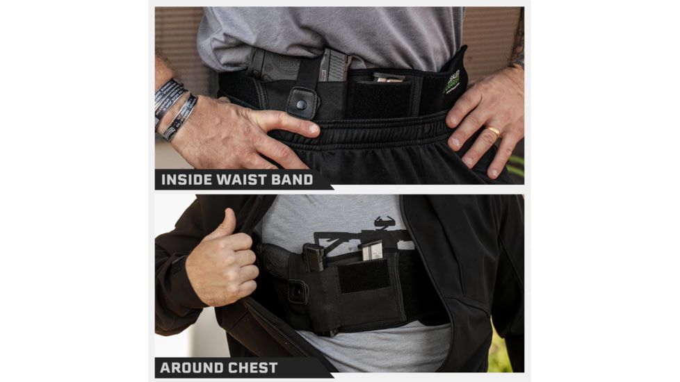 Tacticon Armament Belly Band Holster, Regular, Right Handed, Black, BB10R