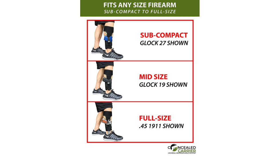 Tacticon Armament Concealed Pistol Ankle Holster, Black, AH10