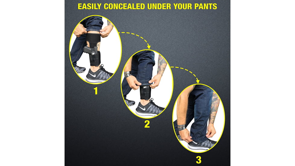 Tacticon Armament Concealed Pistol Ankle Holster, Black, AH10