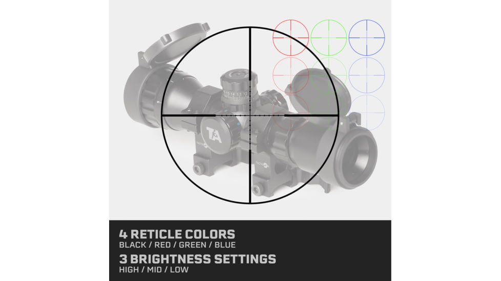 Tacticon Armament Falcon V3 3-9x32mm 30mm Tube Second Focal Plane Rifle Scope, Illuminated Mil-Dot Reticle, Black, FALCV39x32