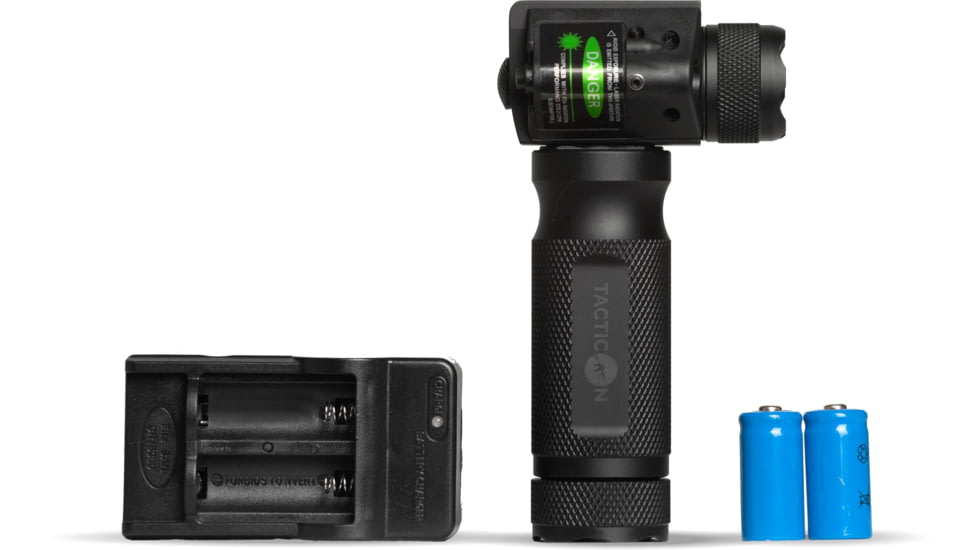 Tacticon Armament Firefly V3 Rifle Foregrip with Light and Laser, Green Laser, Black, FGL30