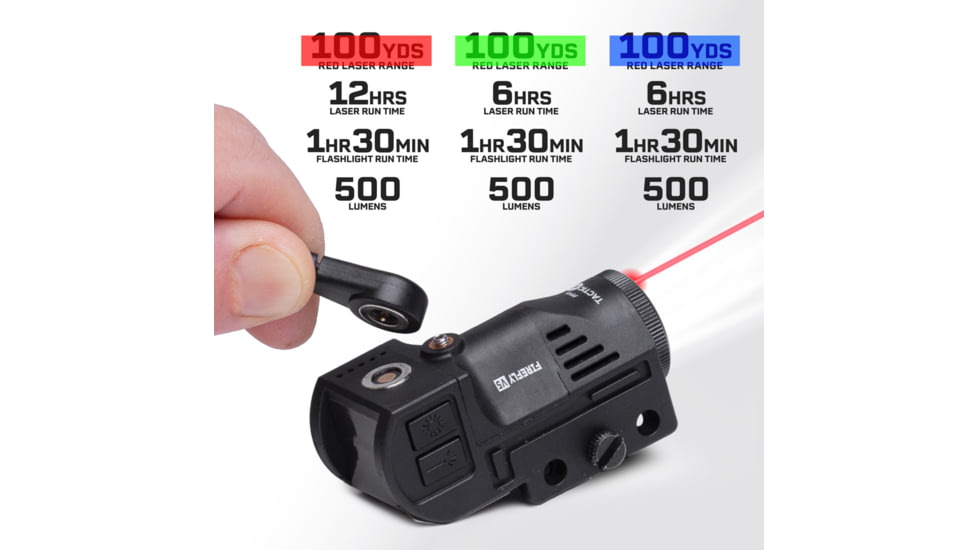 Tacticon Armament FireFly V5 Pistol Laser/Flashlight Combo, Red Laser, Black, FRL50