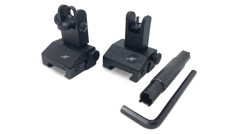 Tacticon Armament Flip Up Iron Sights, Black, TABUIS20