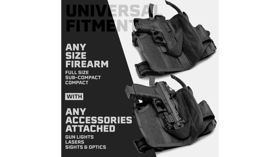 Tacticon Armament Universal Drop Leg Holster, Left Handed, Black, DLGHBKLH