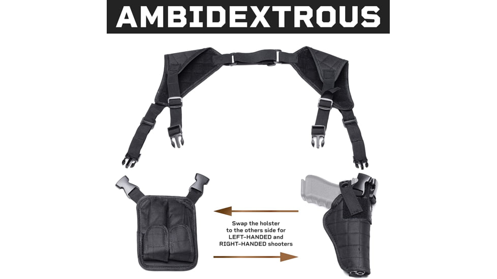 Tacticon Armament Universal Shoulder Holster, Black, UVSHBK