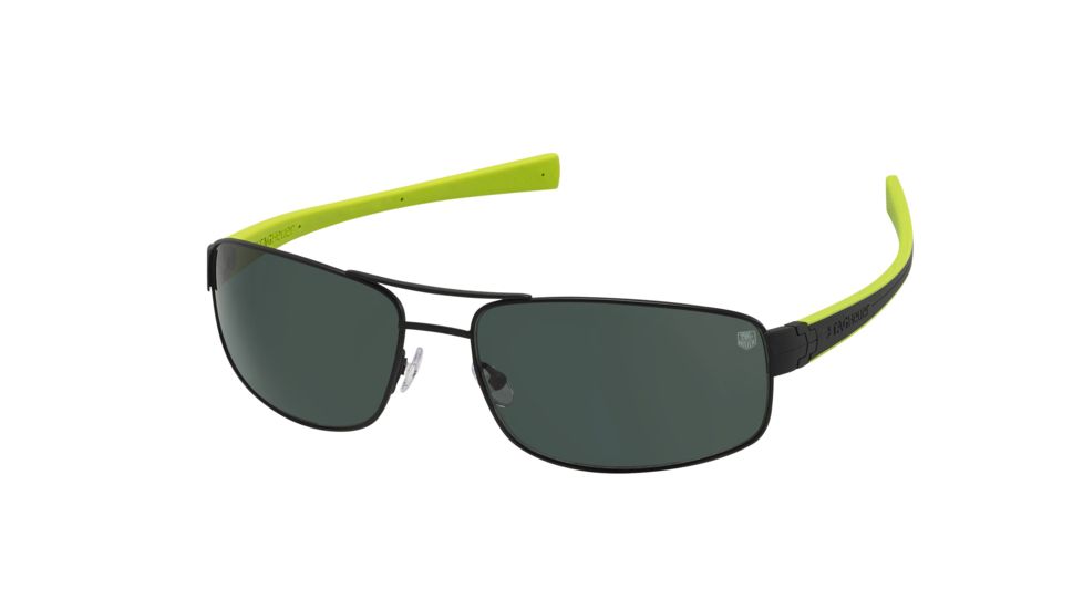 Tag Heuer 0251 Bifocal Prescription Sunglasses, Matte Black Frame - Black/Anise Green Temples Frame, Polarized Precision Green Lens, 0251-309BI