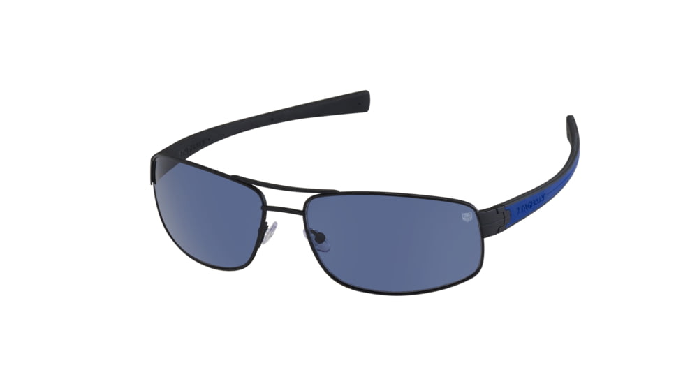 Tag Heuer 0251 Bifocal Prescription Sunglasses, Matte Black Frame - Cobalt Blue/Black Temples Frame, Polarized Watersport Lens, 0251-404BI