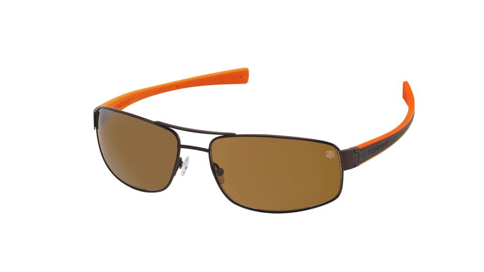Tag Heuer 0251 Bifocal Prescription Sunglasses, Matte Chocolate Frame - Brown/Orange Temples Frame, Outdoor Brown Lens-0251-708BI