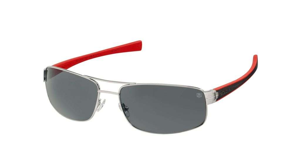 Tag Heuer 0251 Bifocal Prescription Sunglasses, Pure Frame - Black/Red Temples Frame, Outdoor Grey Lens-0251-102BI